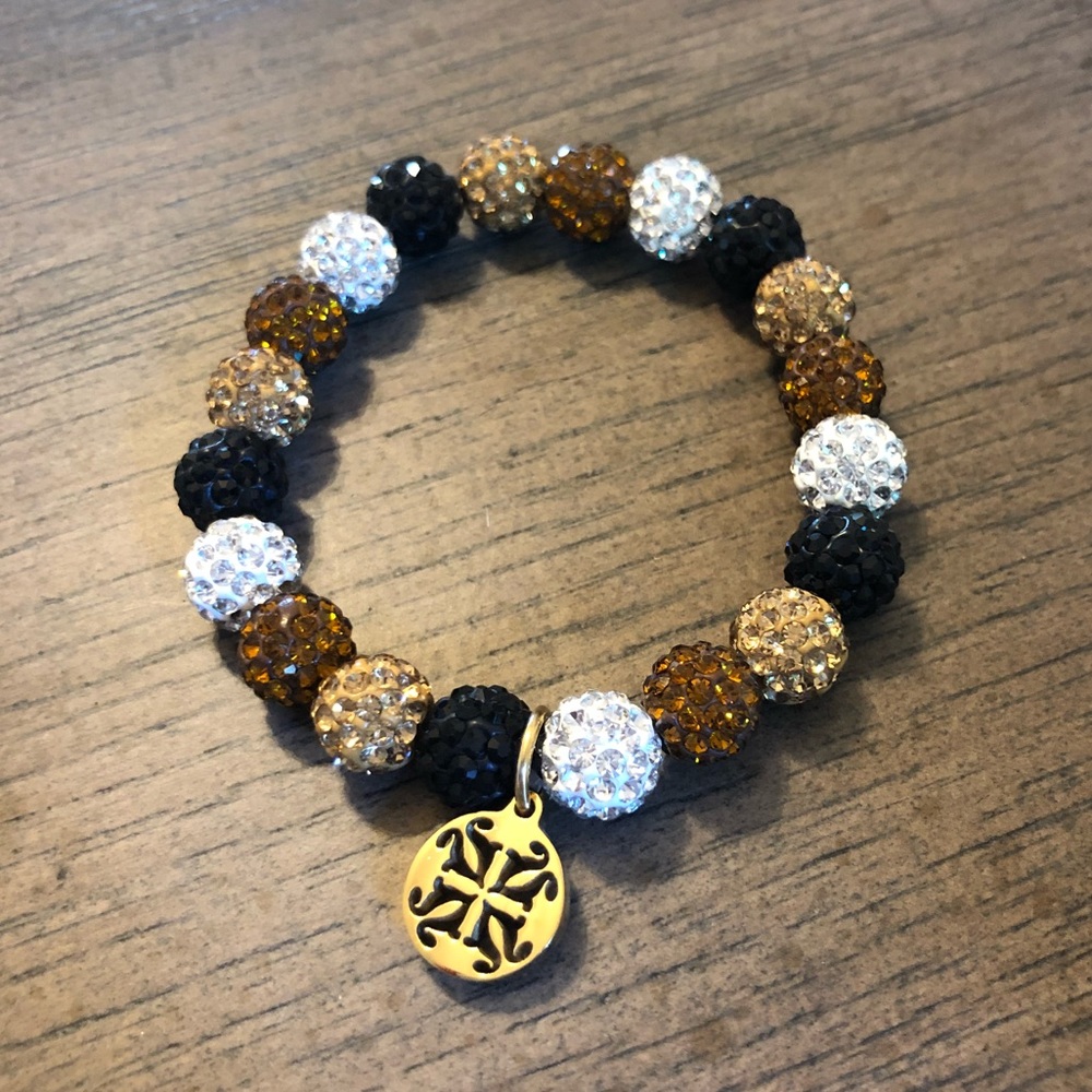 Rustic Cuff Emerson Bracelet Gold White Black EUC